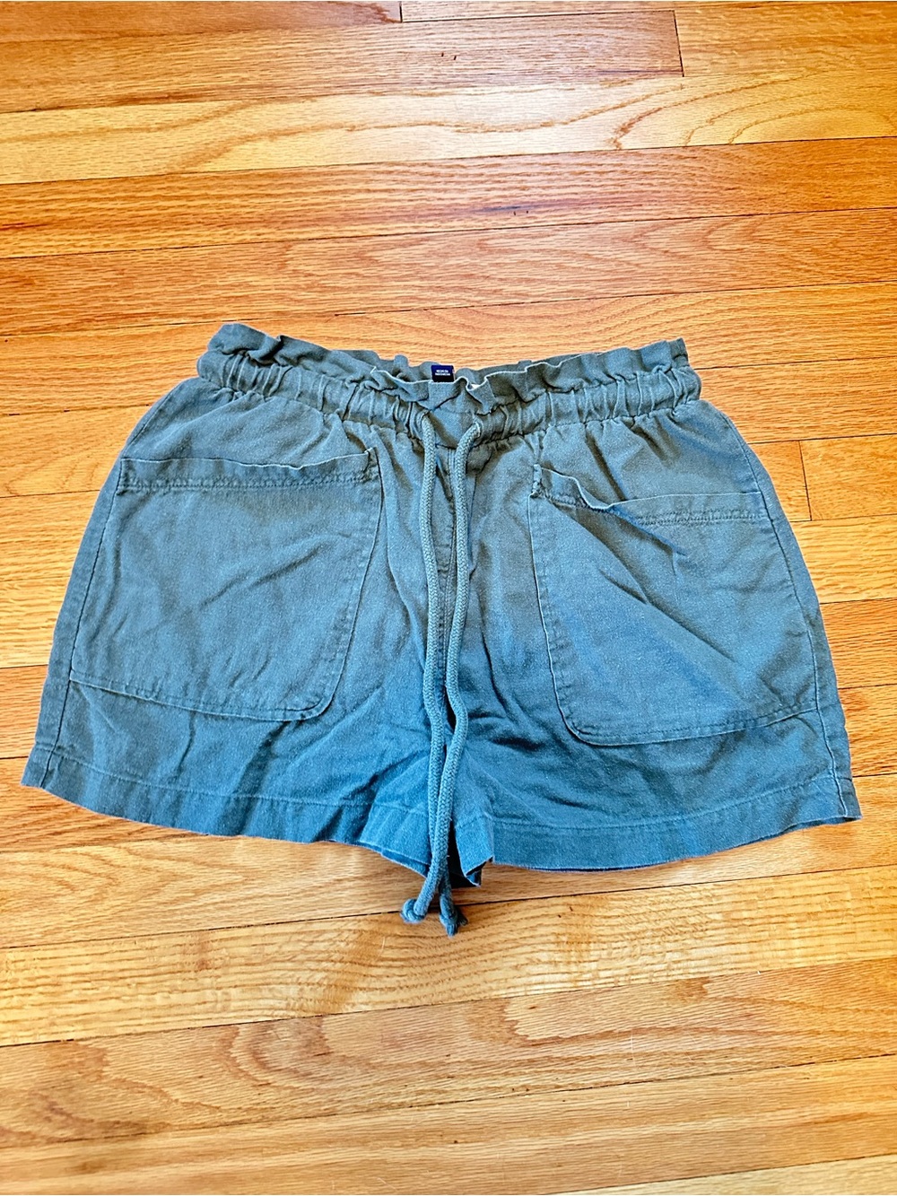 Universal Thread Green Linen Pull On Utility Shorts Size S 1” Inseam